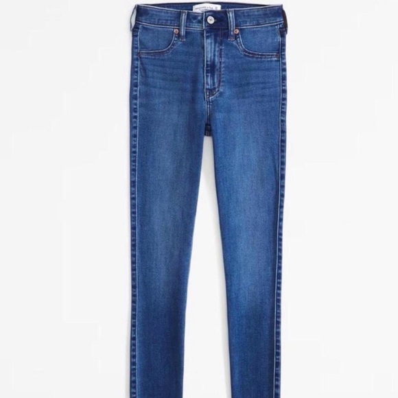 Abercrombie & Fitch Women's Skinny Jeans in Deep Blue - Picture 3 of 3